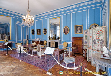 Louis XVI Blue Room with furniture by famous designers